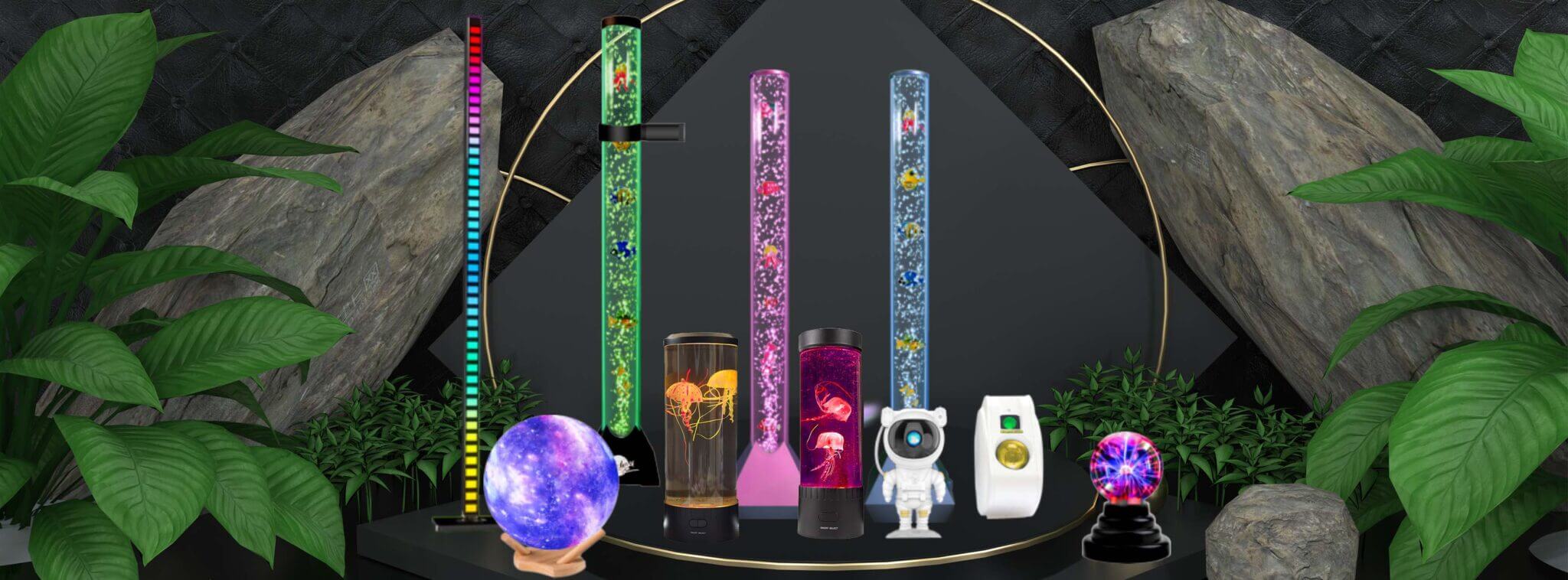 Relaxing sensory lamp illuminating a peaceful environment.